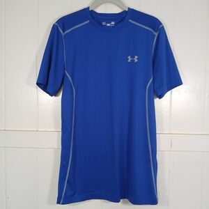 Under Armour‎ HeatGear Shirt Mens Small Blue Fitted Short Sleeve Athletic Tee